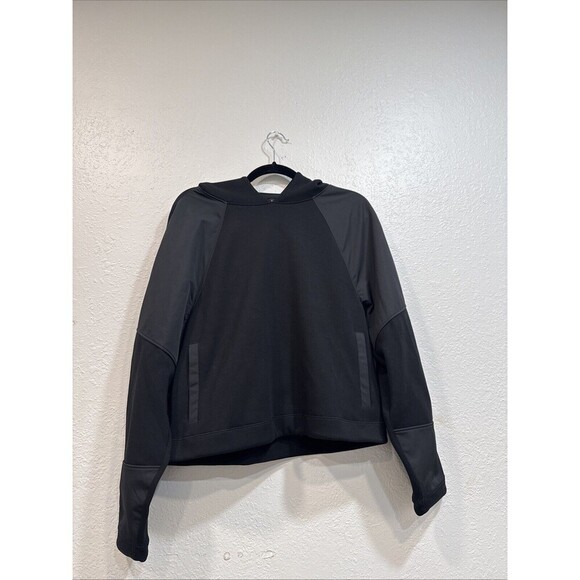 Athleta Get Set Sweatshirt Hoodie Size M Black Soft Athleisure Workout Gym - Picture 1 of 6